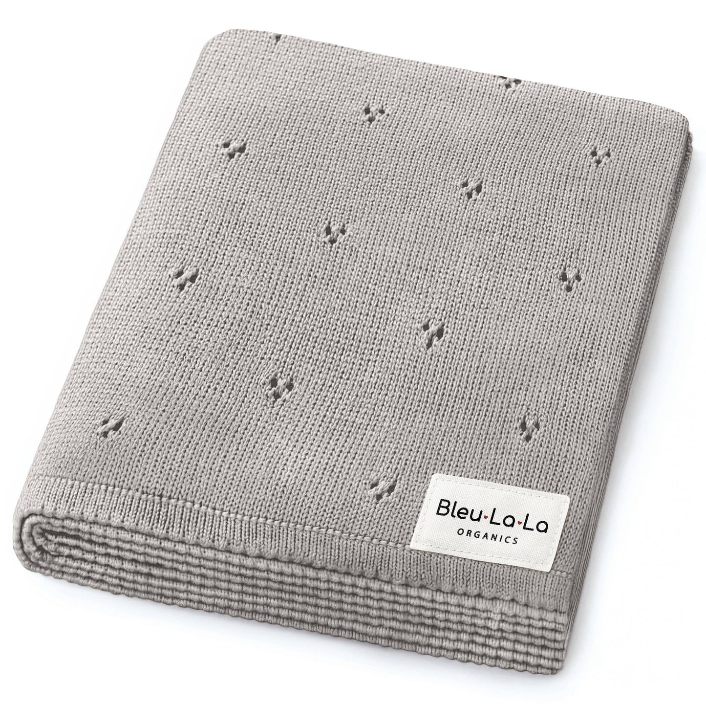 100% Organic Cotton Pointelle Swaddle Receiving Baby Blanket: Dove Grey