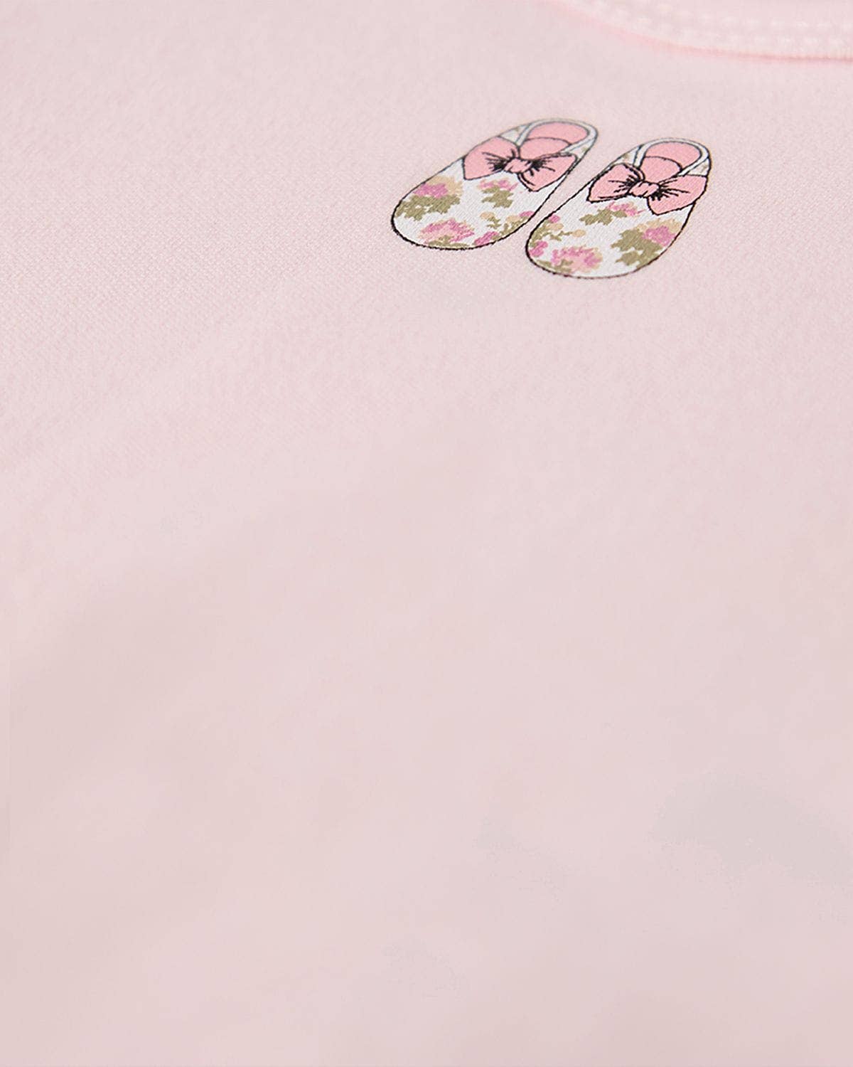 Little Floral Printed Booties Footie: Pink Icing