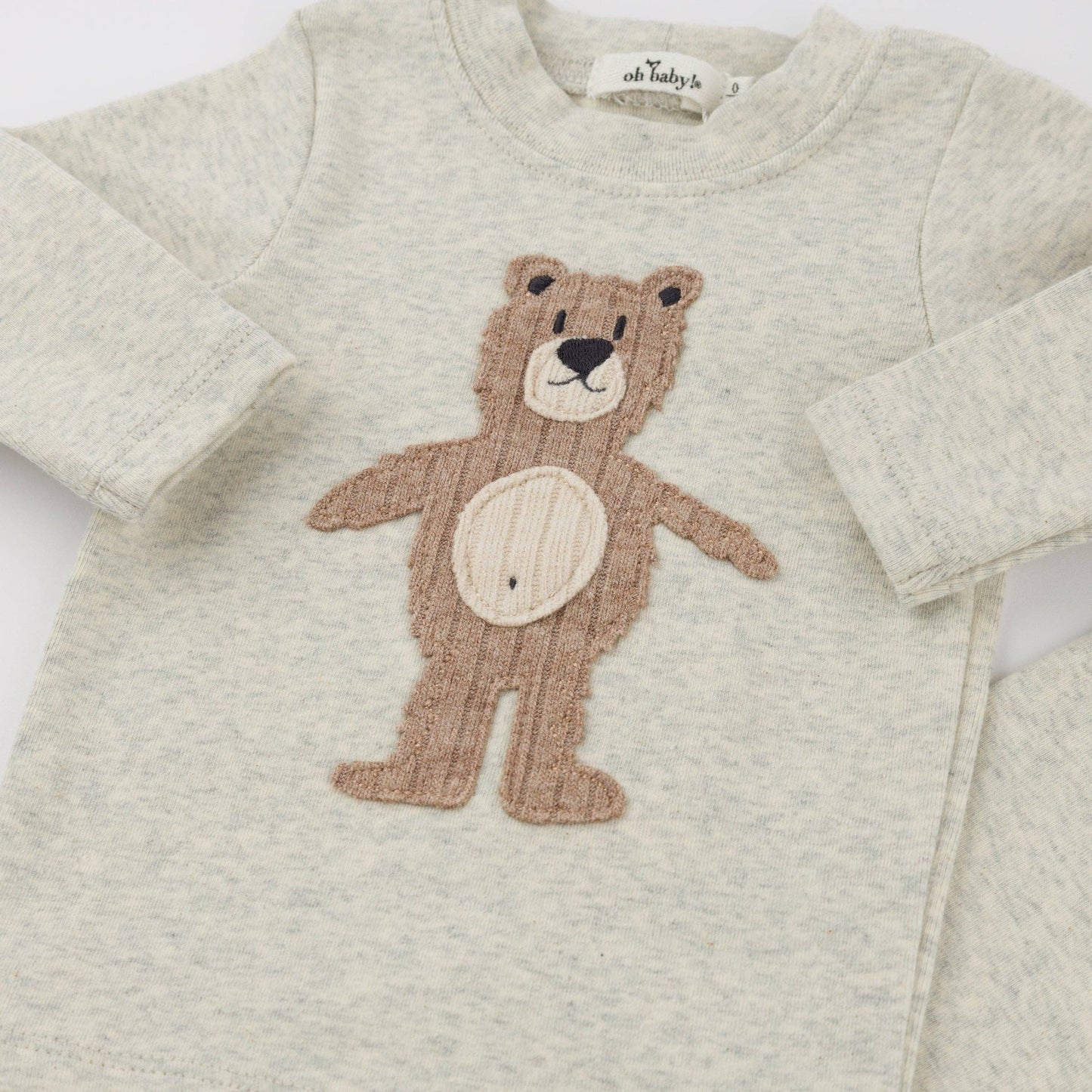 Shaggy Bear Applique 2pc Set