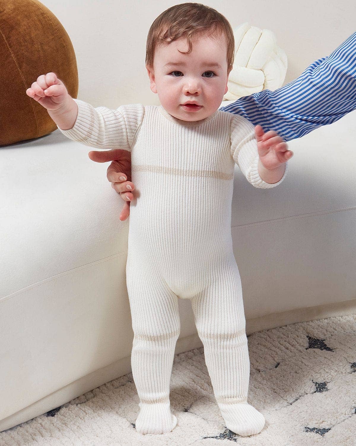 Gold Lurex Footie: Winter White