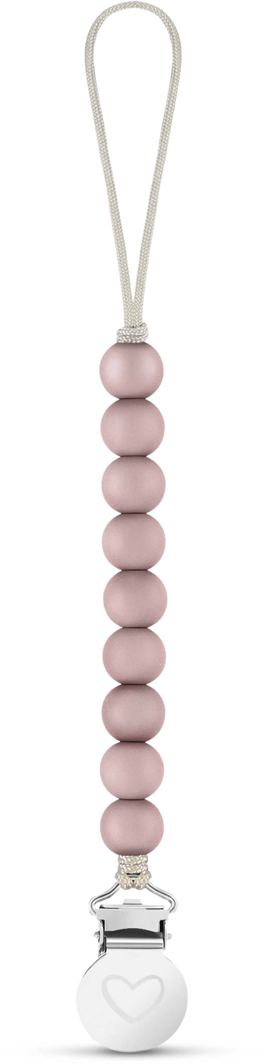 Lulababe Pacifier Clip: Mauve + Ballet Slippers