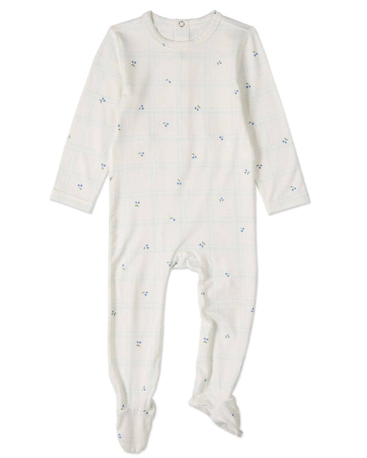 Berry Sweet Plaid Footie: Blue