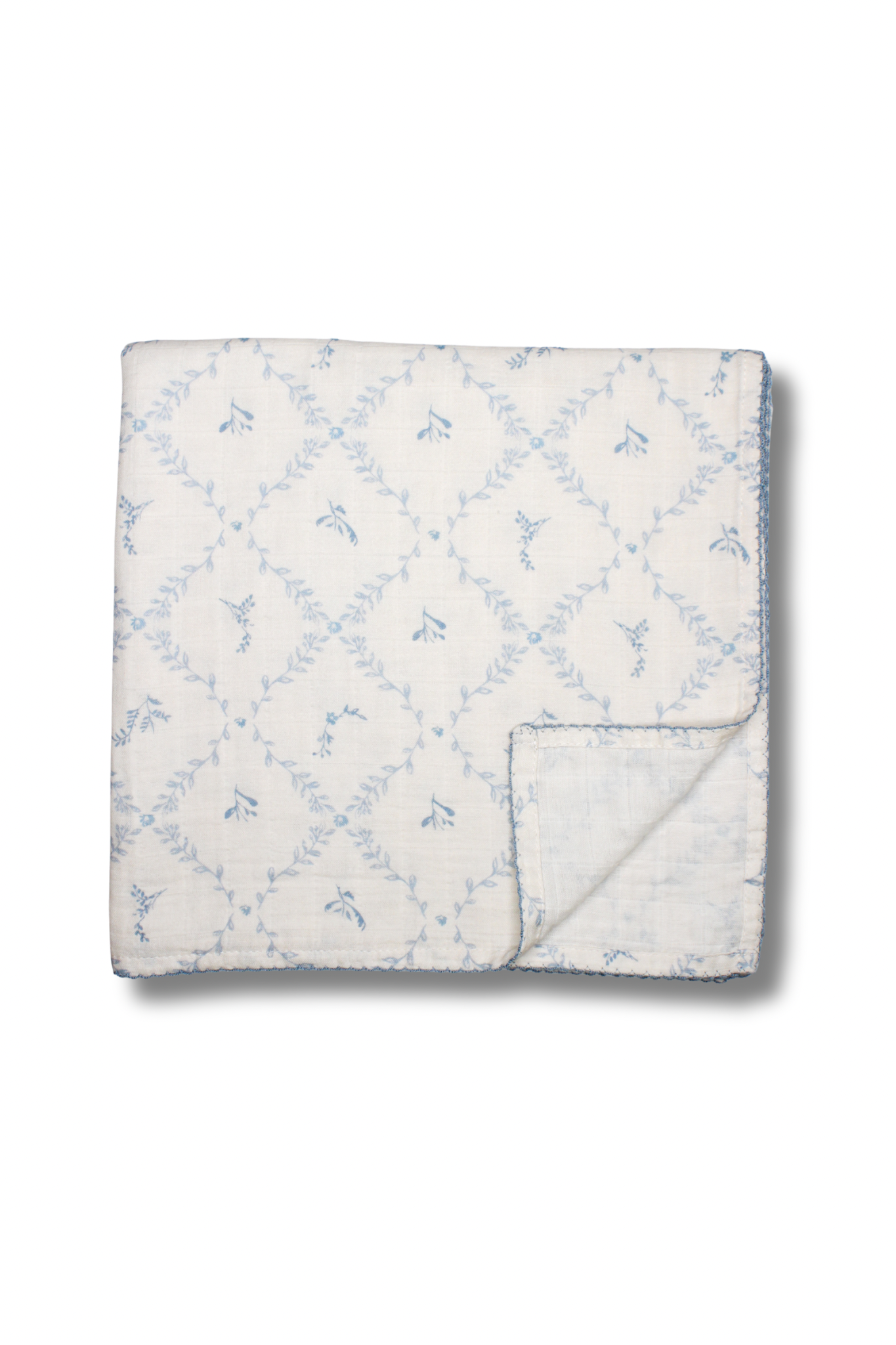 Blue Lattice Muslin Blanket