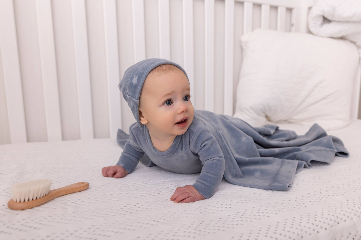 Velvet Star 3 Pc Footie Set: Blue