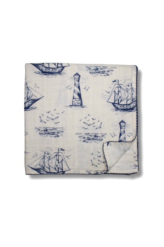 Nautical Sailor Dream Muslin Blanket