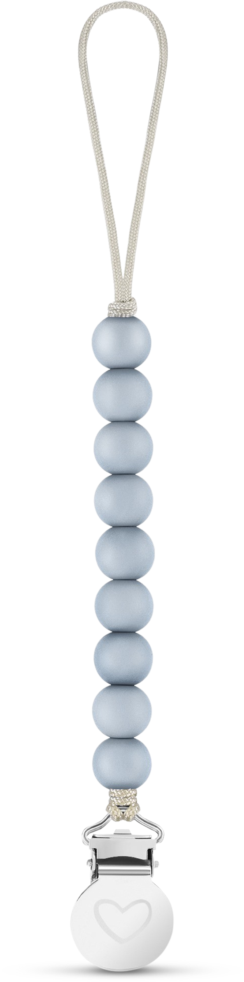 Lulababe Pacifier Clip: Ash Blue + Sky Blue