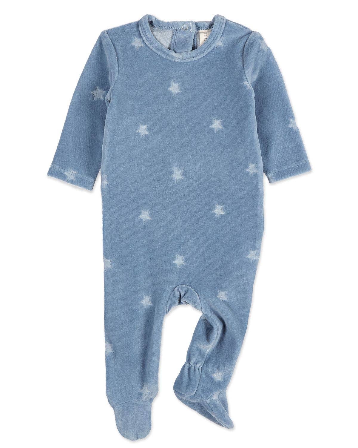 Velvet Star Footie: Blue