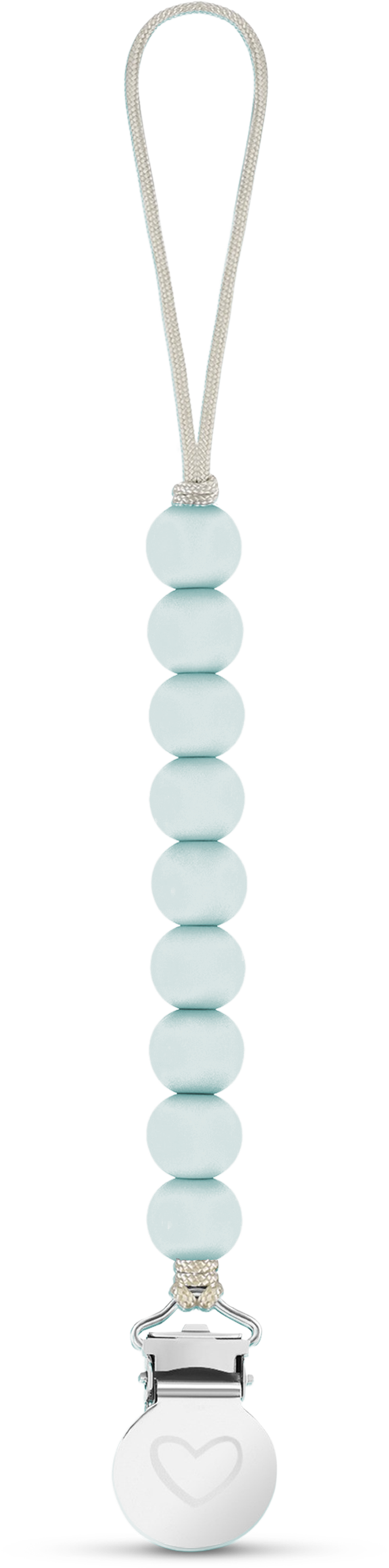 Lulababe Pacifier Clip: Ash Blue + Sky Blue