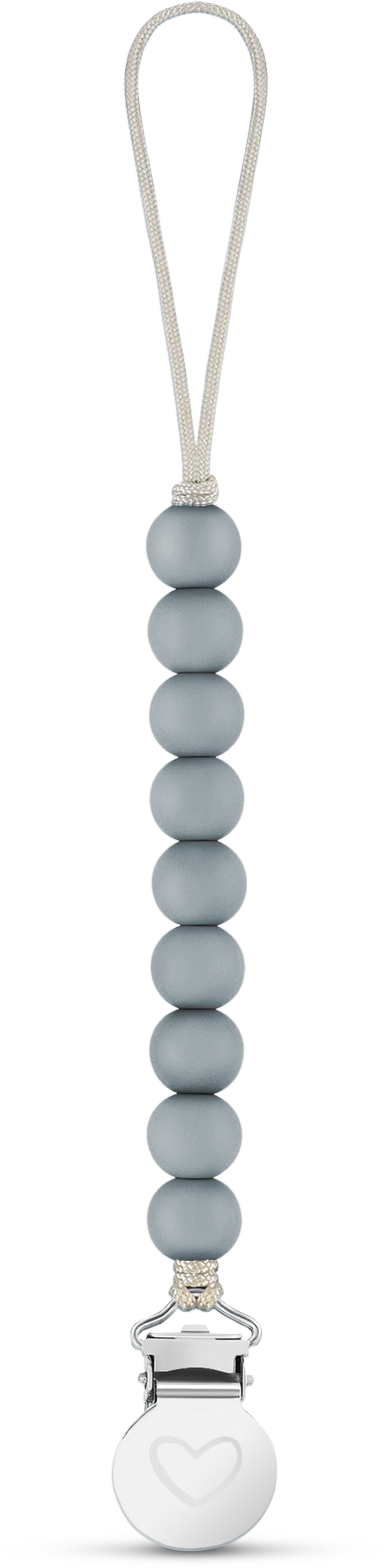 Lulababe Pacifier Clip: Ash Blue + Sky Blue