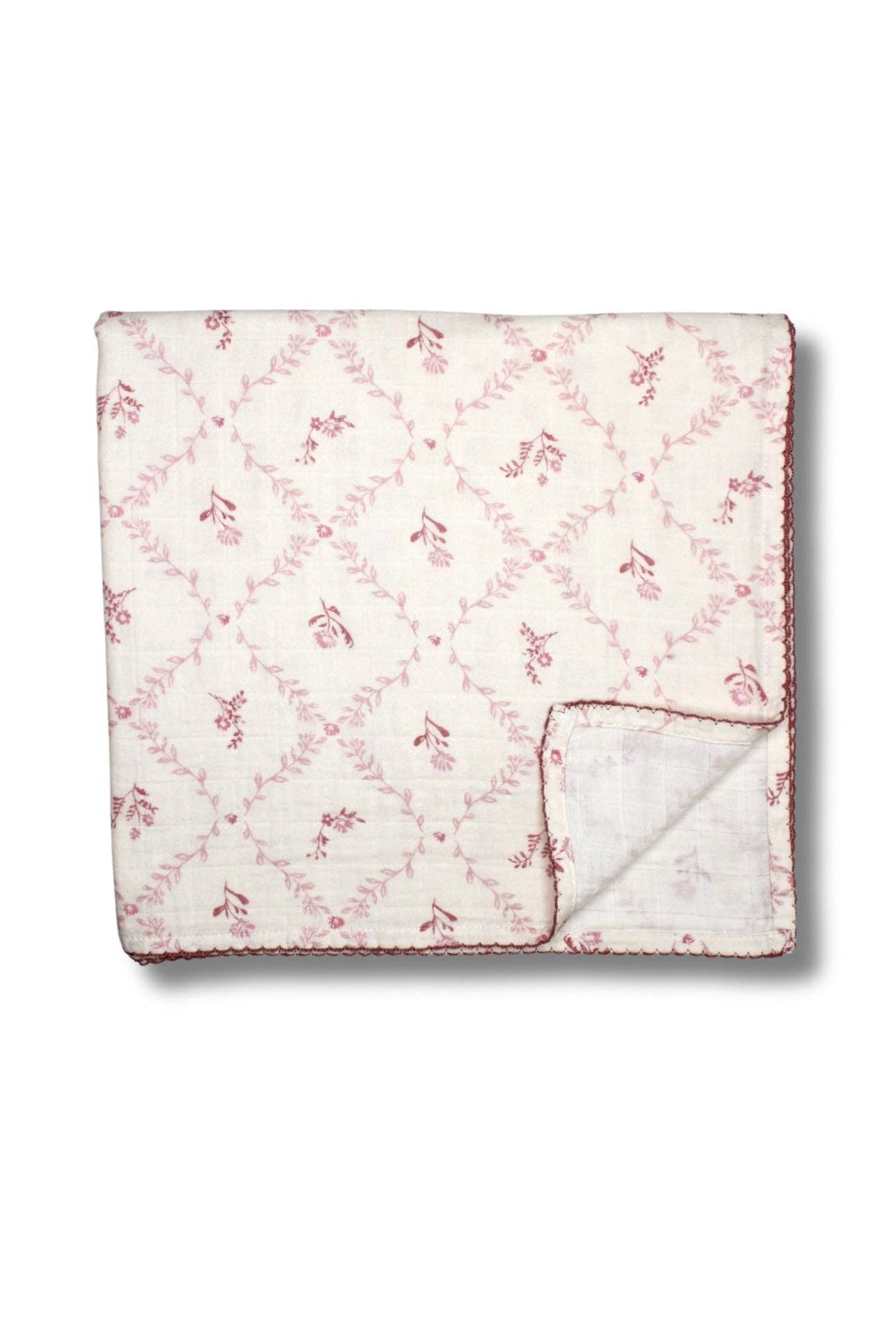 Mauve Lattice Muslin Blanket