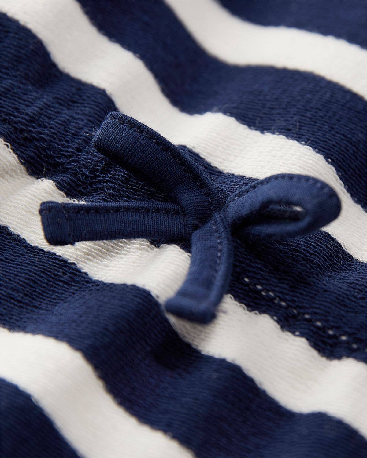 Terry Striped Romper: Blue