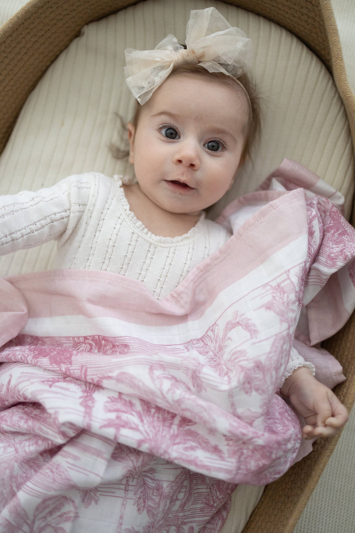 Pink Jungle Toile Muslin Blanket