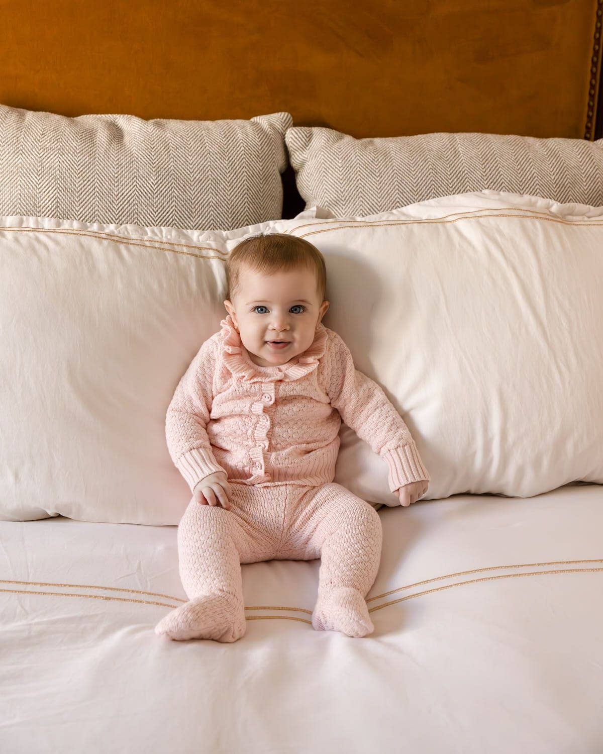 Girls Knit 2 Pc Cardigan set: Baby Pink