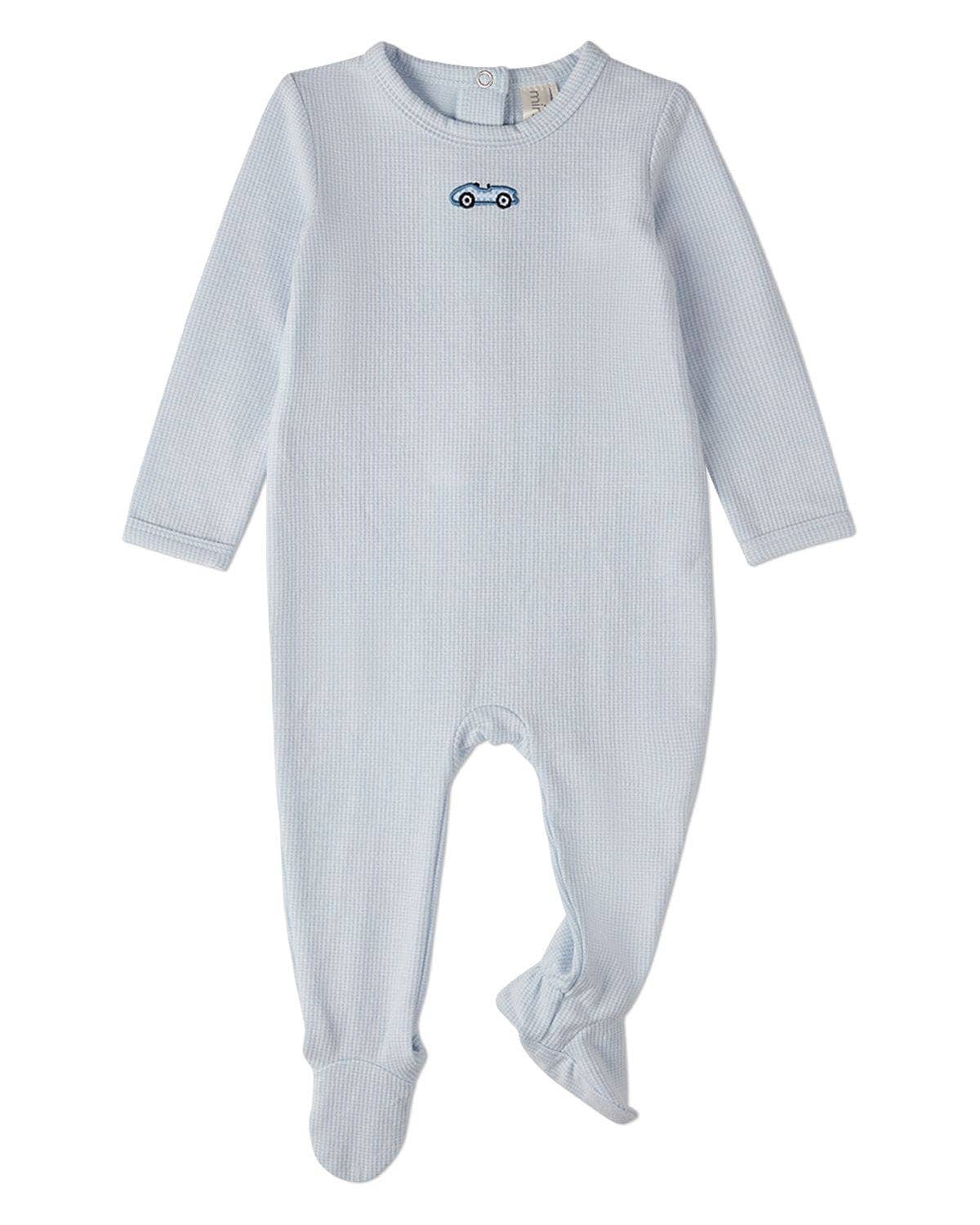 Vintage Race Car Footie: Blue