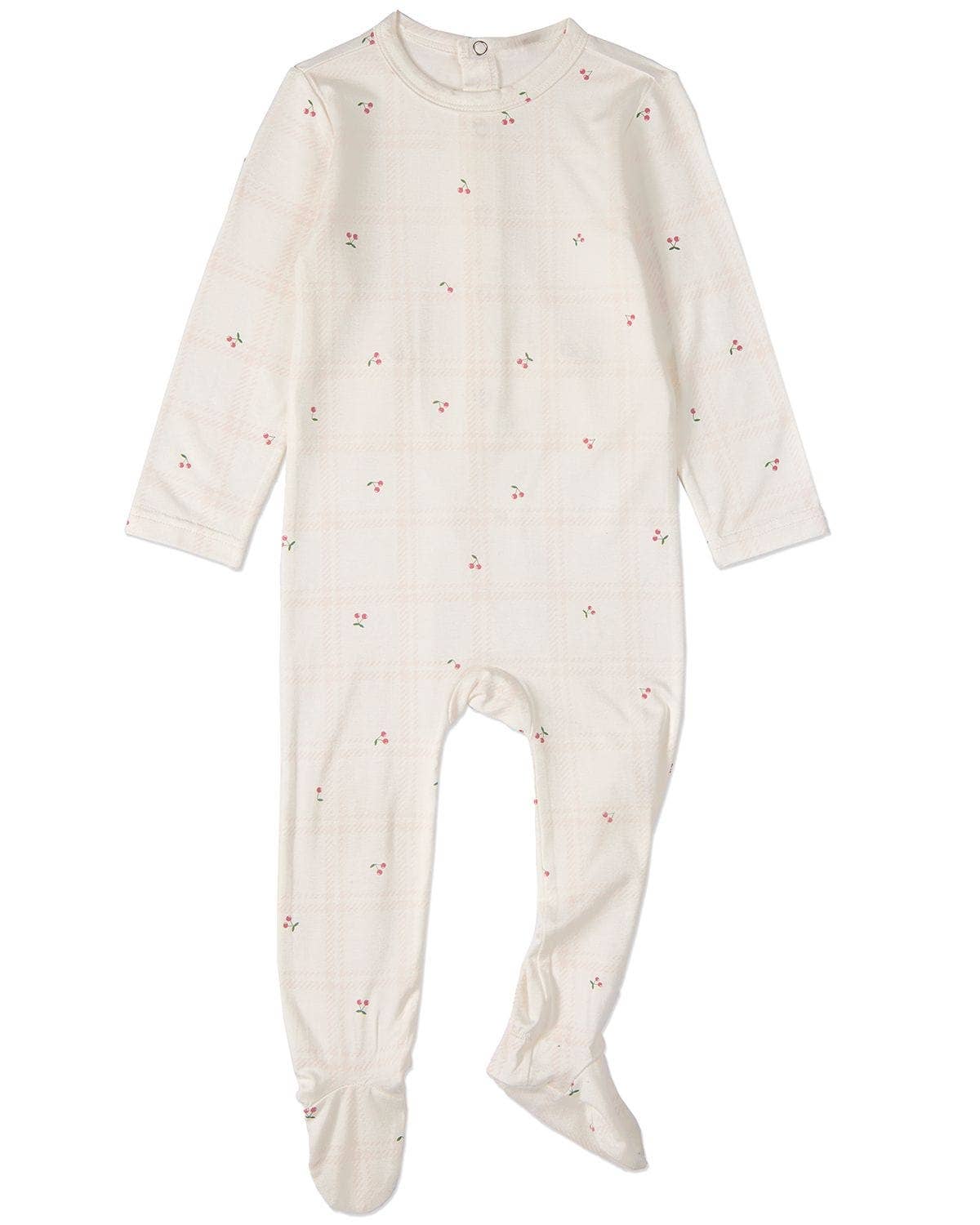 Berry Sweet Plaid Footie: Pink
