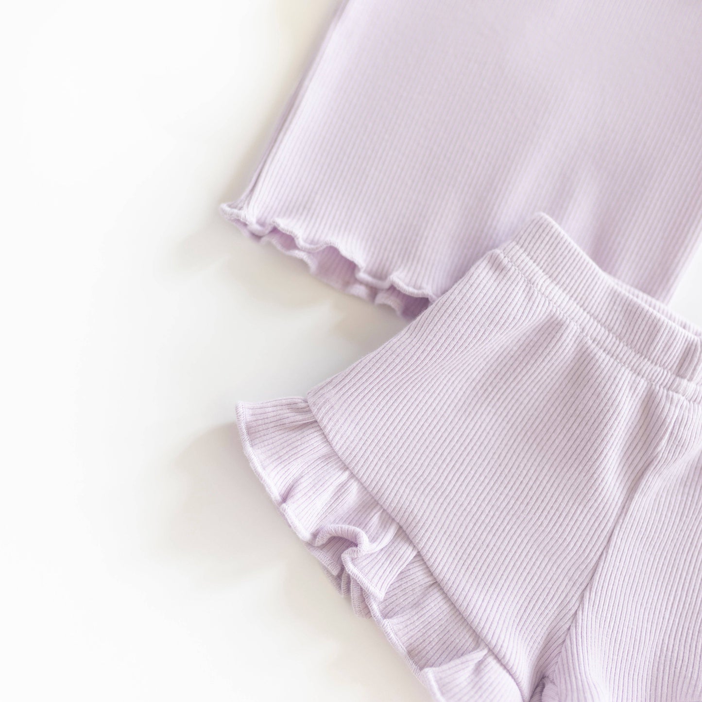 Ribbed Tank Top & Short Set: Lavender