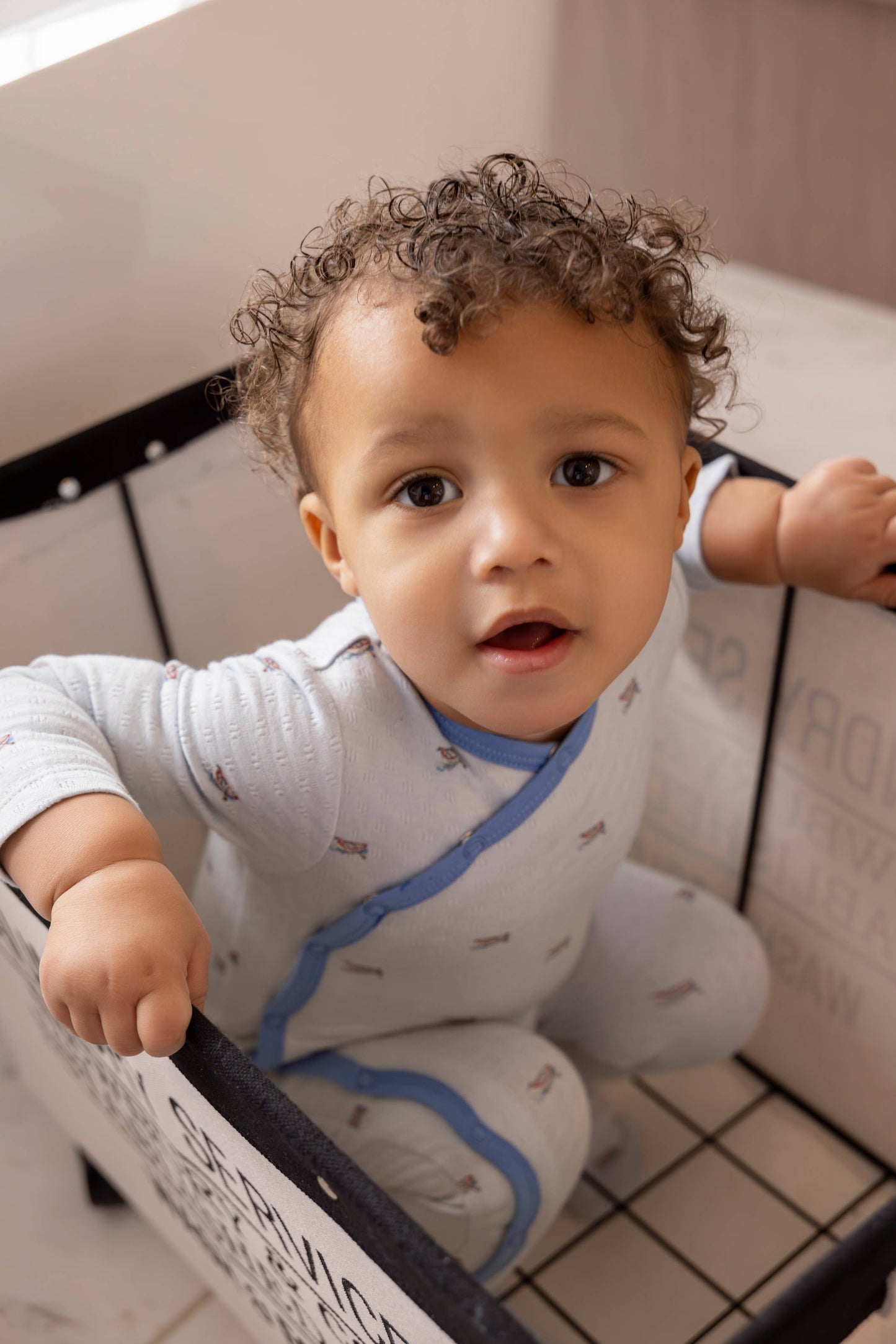 Row Your Boat Gently Pointelle Footie: Blue