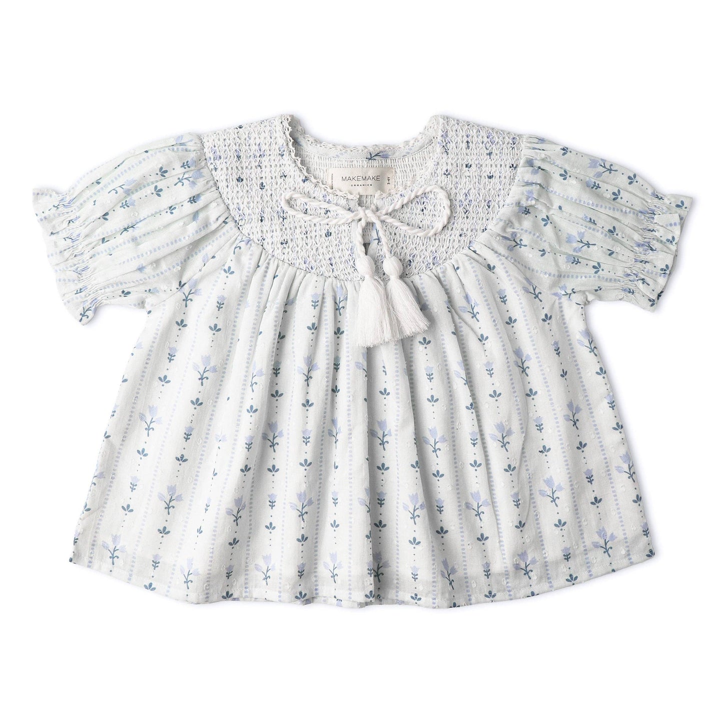 Organic Smocked Top & Shorts Set - Blue Vines