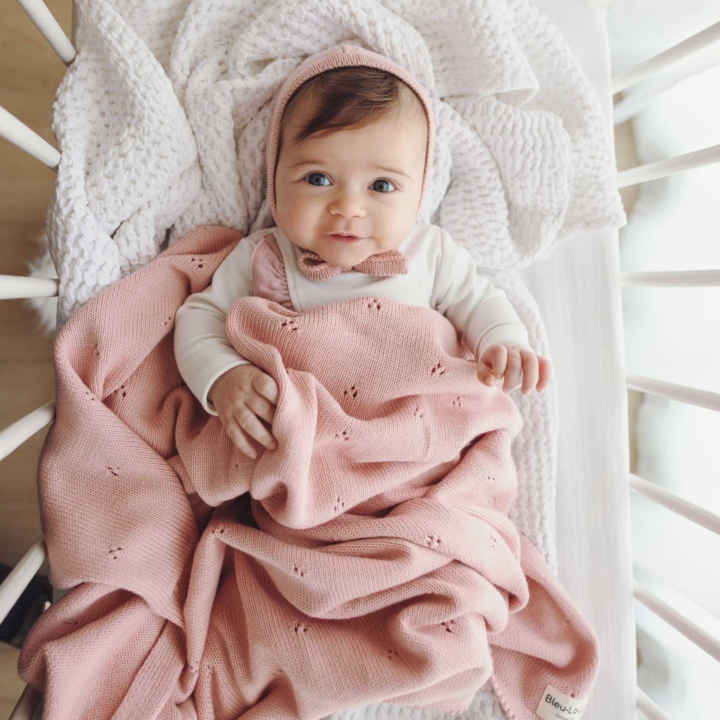 100% Organic Cotton Pointelle Swaddle Receiving Baby Blanket: Ballet Slippers