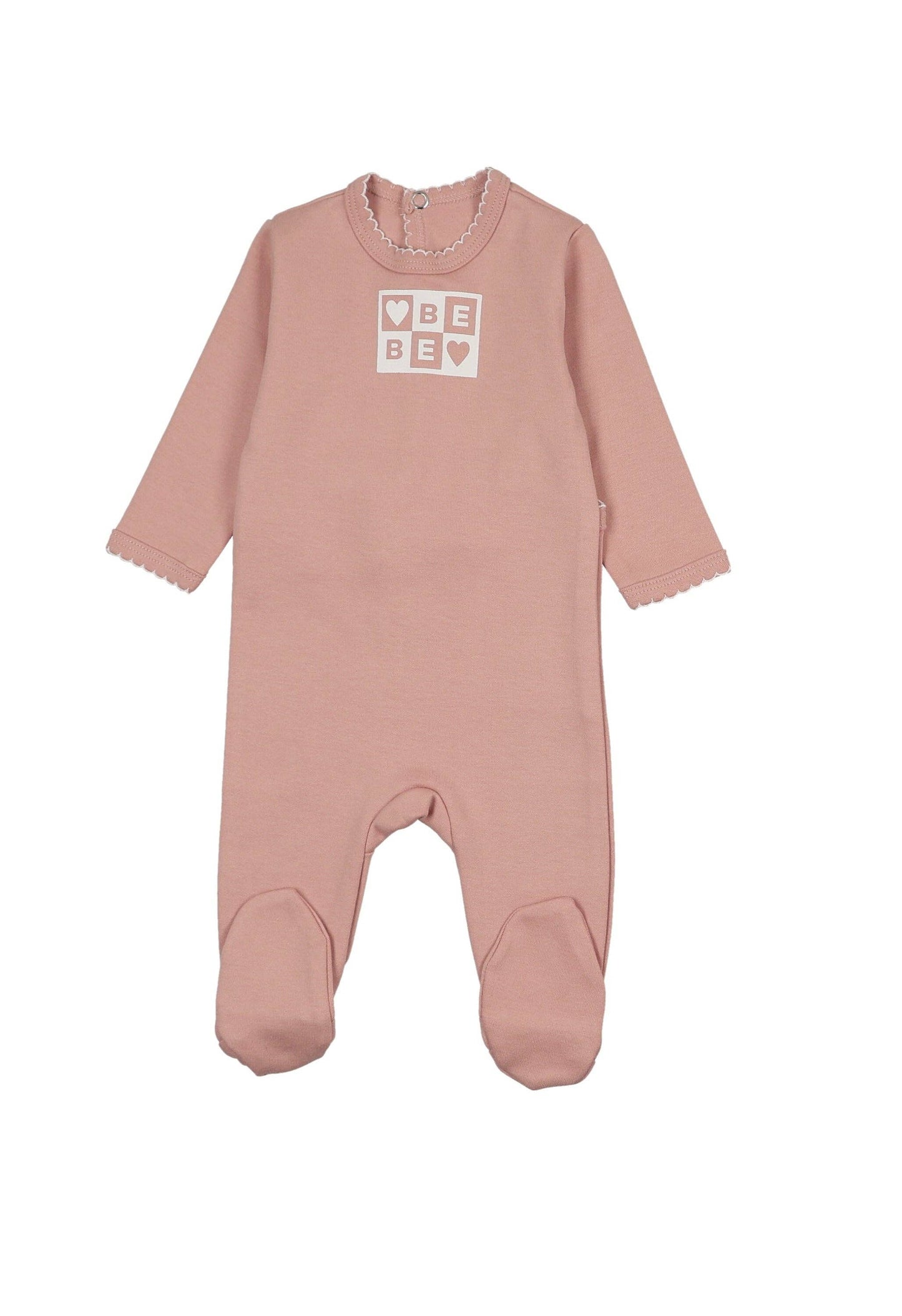 Bliss Bebe Girls Footie: Ivory & Pink