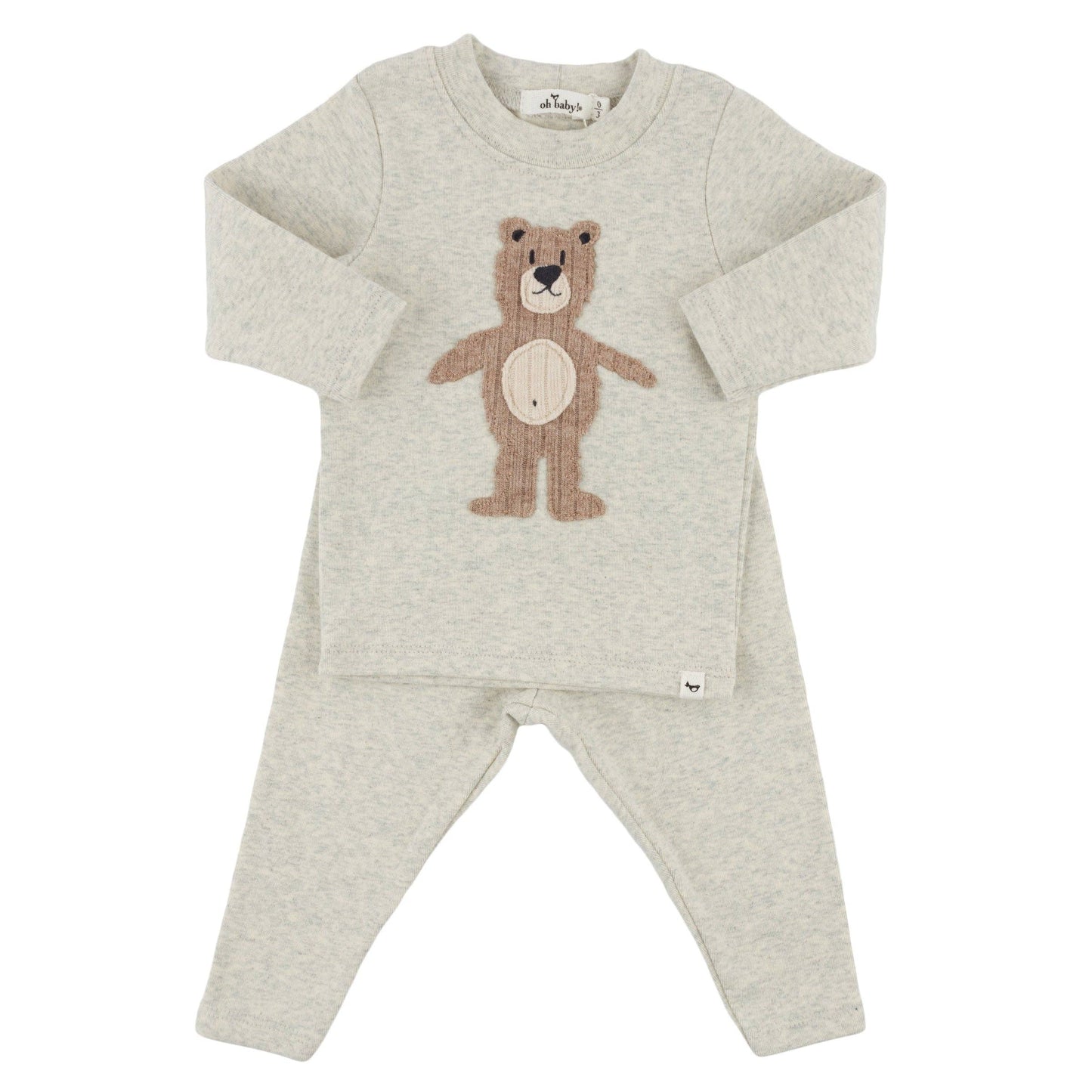 Shaggy Bear Applique 2pc Set