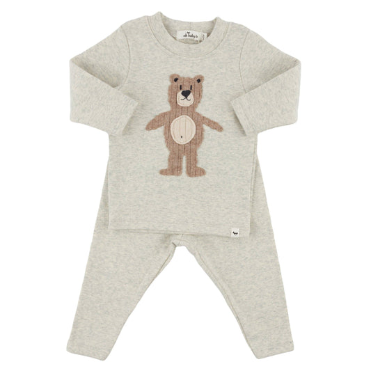 Shaggy Bear Applique 2pc Set