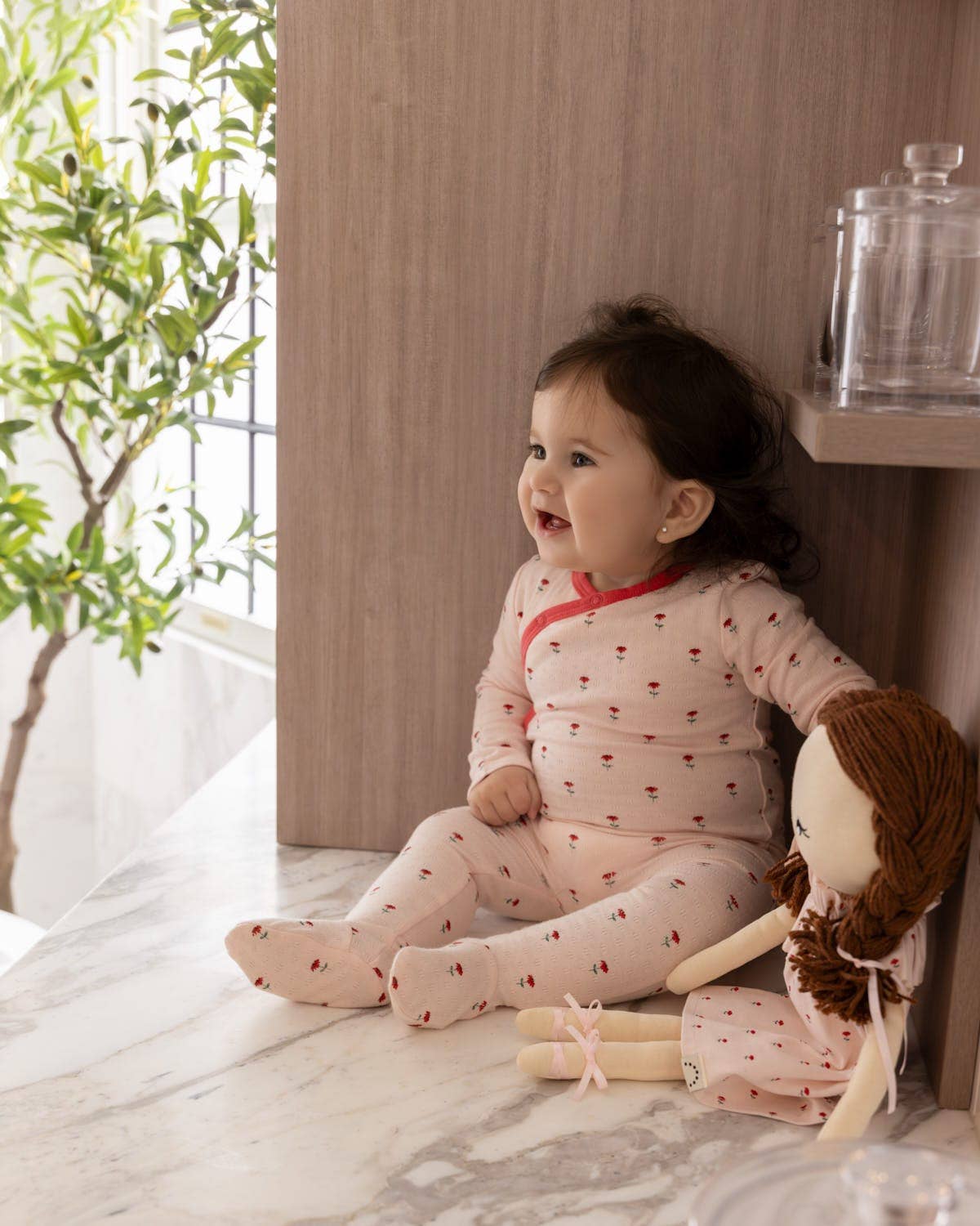 Plant Your Dreams And Grow Happy Pointelle Footie: Pink / 6-M