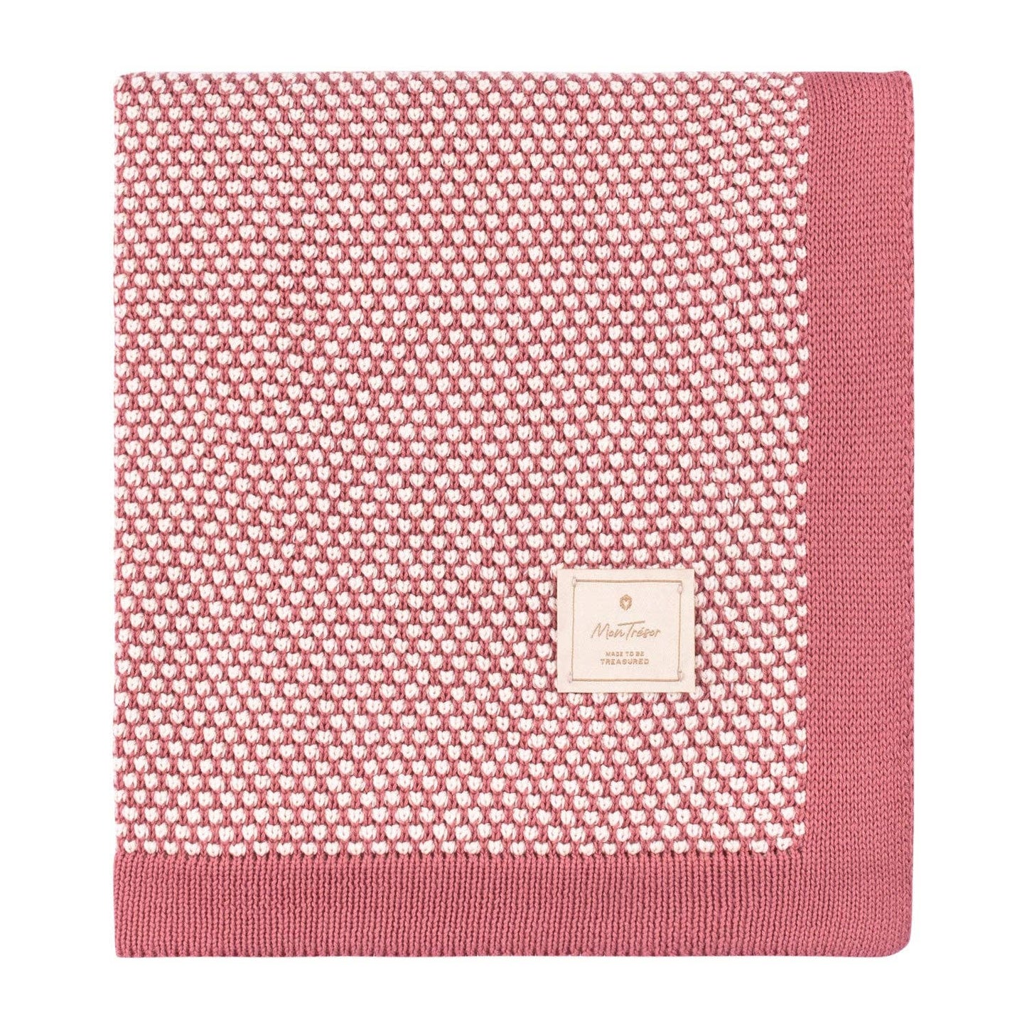 Two-Tone Knit Blanket: Ash Rose