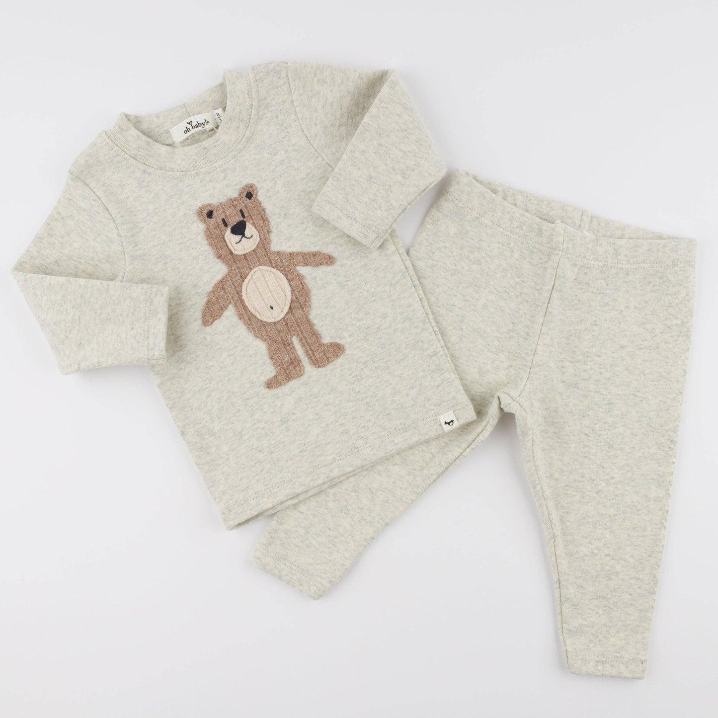 Shaggy Bear Applique 2pc Set