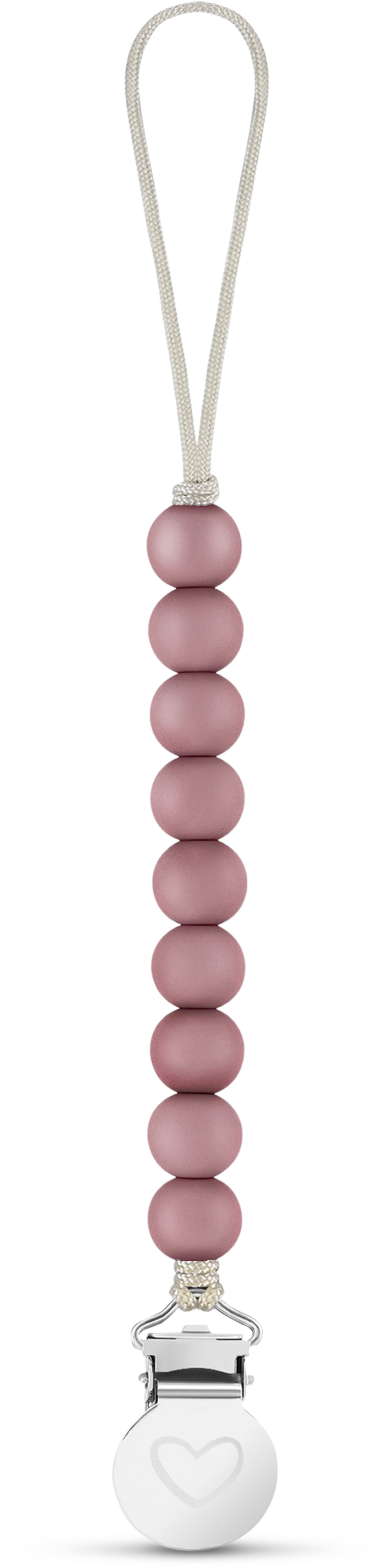 Lulababe Pacifier Clip: Mauve + Ballet Slippers