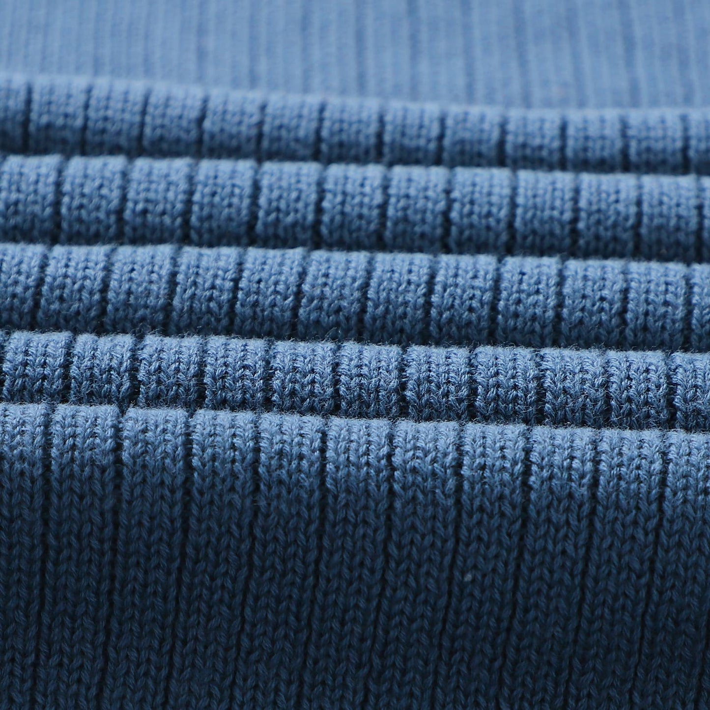 Organic Cotton Ribbed Baby Swaddle Blanket: Denim Blue