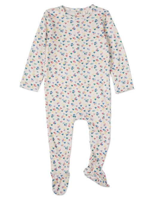Candied Hearts Pointelle Footie: Multi Color