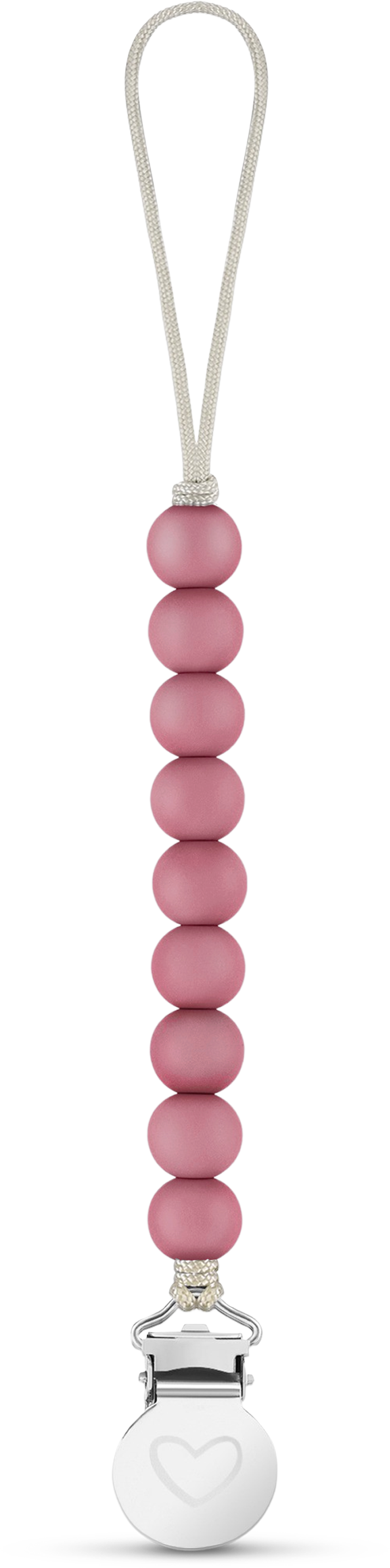 Lulababe Pacifier Clip: Mauve + Ballet Slippers