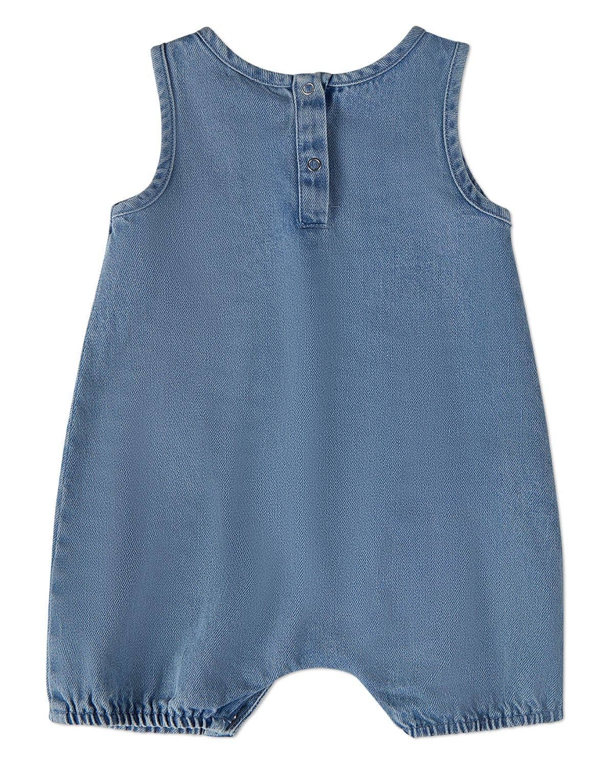 Boy's Petit Etoile Denim Short Romper: Denim