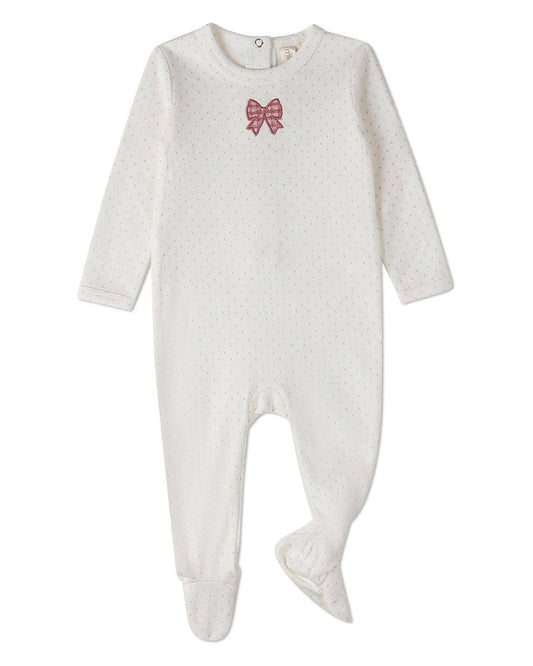 Girl's Put A Bow On It Footie: Rose