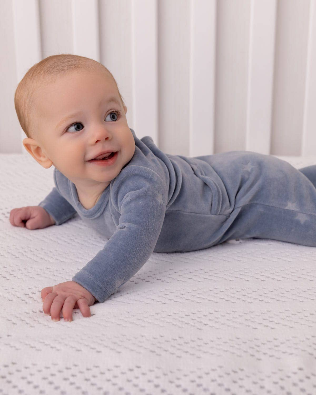 Velvet Star Footie: Blue