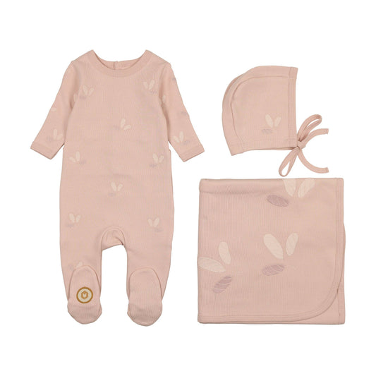 Lovely Leaf Layette Set: Pink Whip
