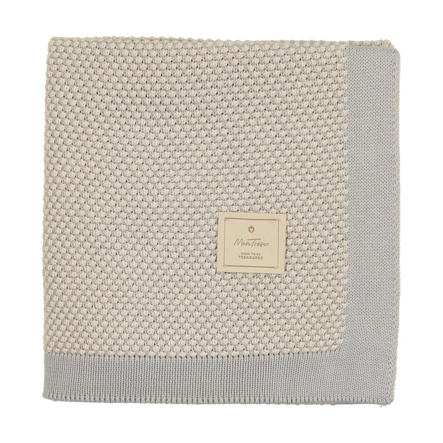 Two-Tone Knit Blanket: Celestial Blue