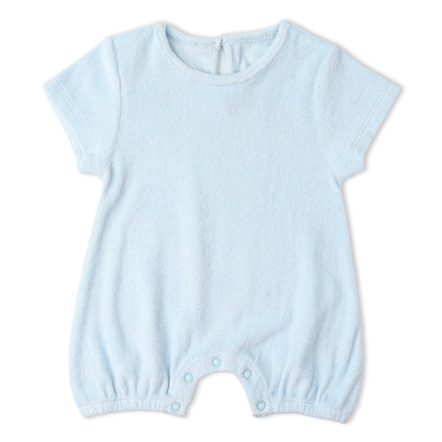 Organic Short Romper - Light Blue