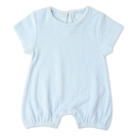 Organic Short Romper - Light Blue